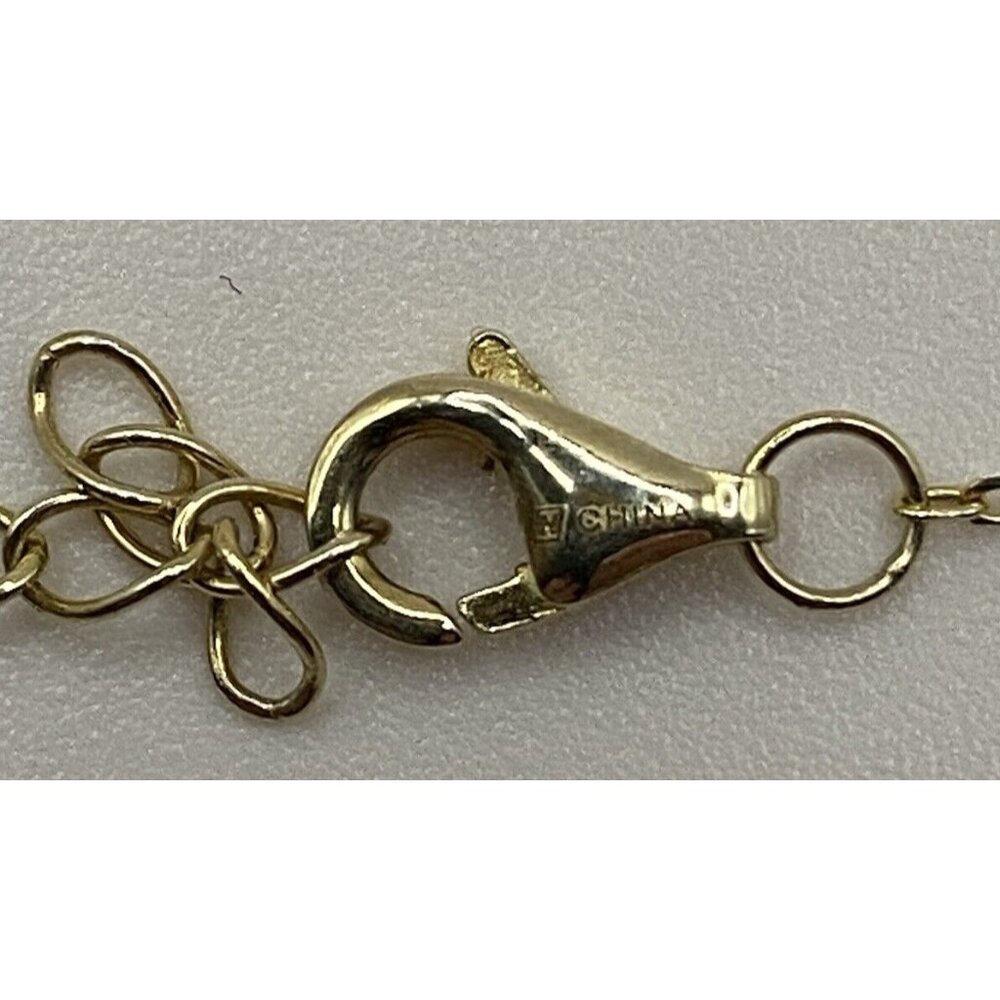 Gold Vermeil Semiprecious Gemstone 16" Necklace Sterling Silver 925 7 Dainty 4mm - Picture 5 of 9